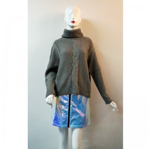 PUNTO DE CABLE DE GRIS ALTO CUELLO JERSEY RLWS0132F
