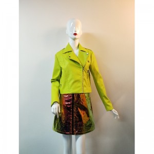 CHAQUETA DE PU AMARILLO FLUORESCENTE RLWPJ0003N